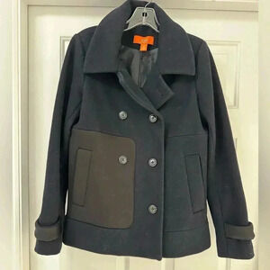 Joe Fresh Wool Blend Pea Coat Unique Texture Pocket Design‎ Size 4